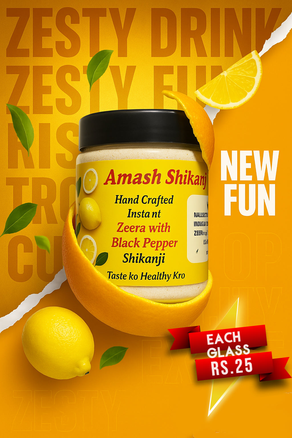 Amash Shikanji Zeera with black pepper 500g [ make 35 glasses ]