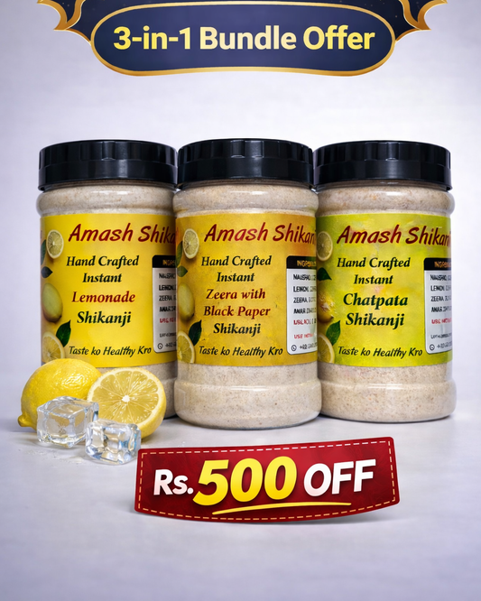 Rs.500 OFF on pack of 3 different Shikanji Flavours ( 1kg Each)
