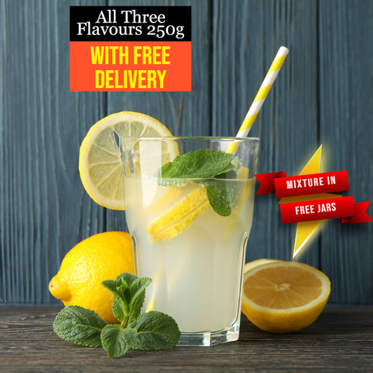 Free Delivery on pack of Three Flavours 250g each{ Lemonade, Chatpata, Zeera with Black Pepper}