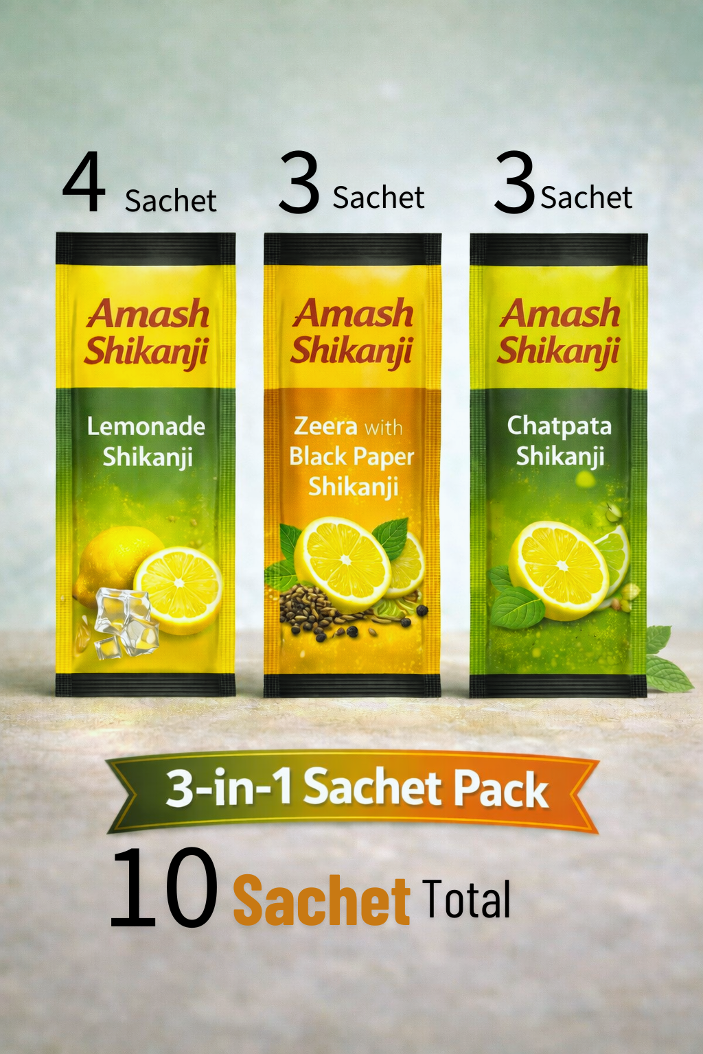 3 in 1 testing Sachet Pack – Amash shikanji pakistan